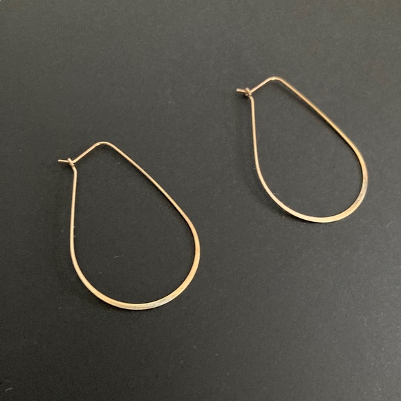 Amano Studio Jewelry - Amano Studio gold plated minimalist rose gold teardrop hoop